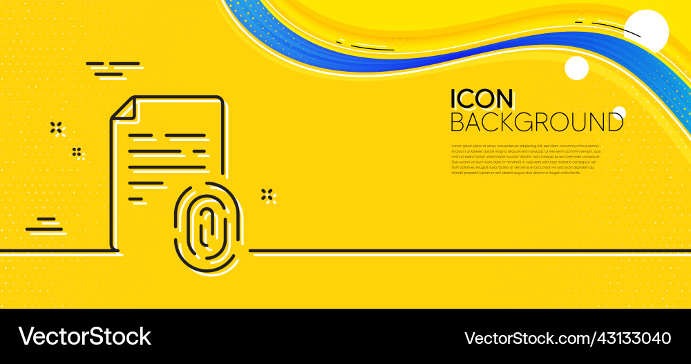 Fingerprint document line icon finger print scan Vector Image