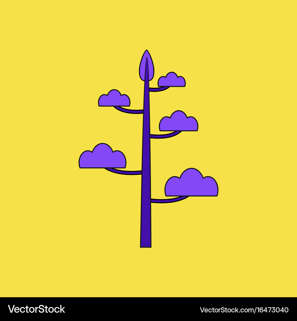 Flat icon design collection simple tree Vector Image