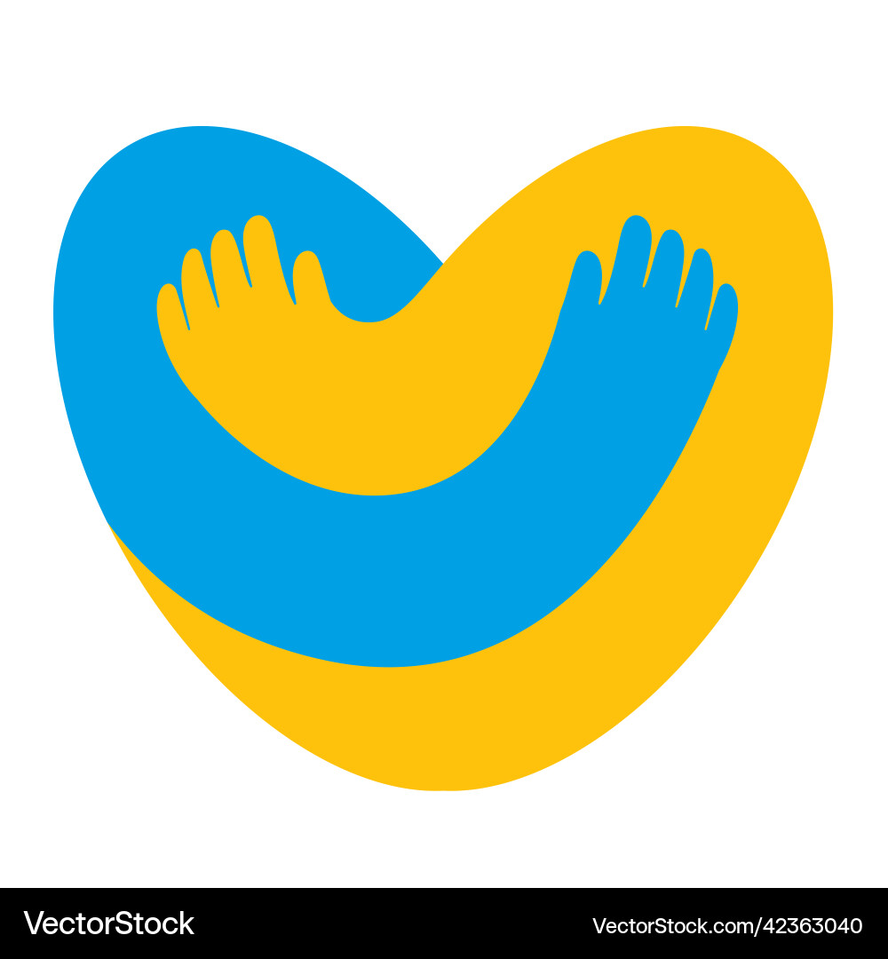 Heart and hug logo ukraine vector image