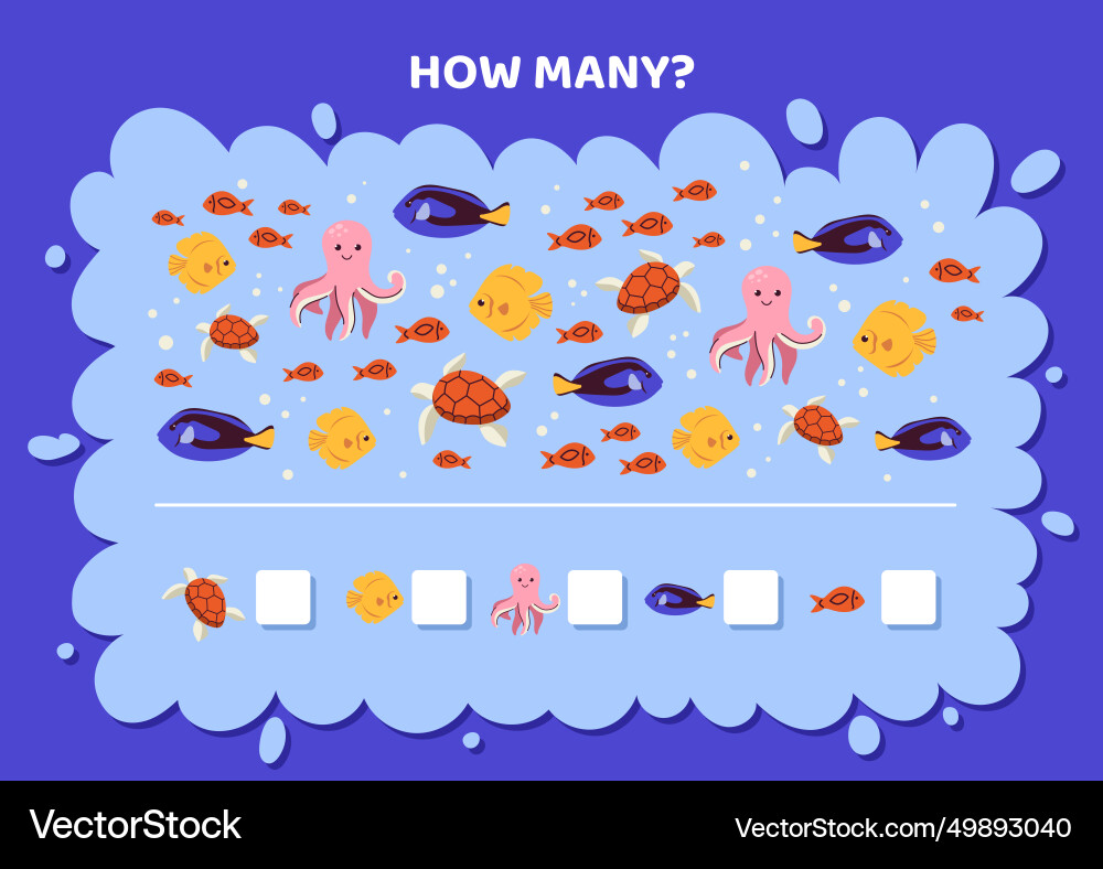How many game with fishes concept How many game with fishes concept Vector Image
