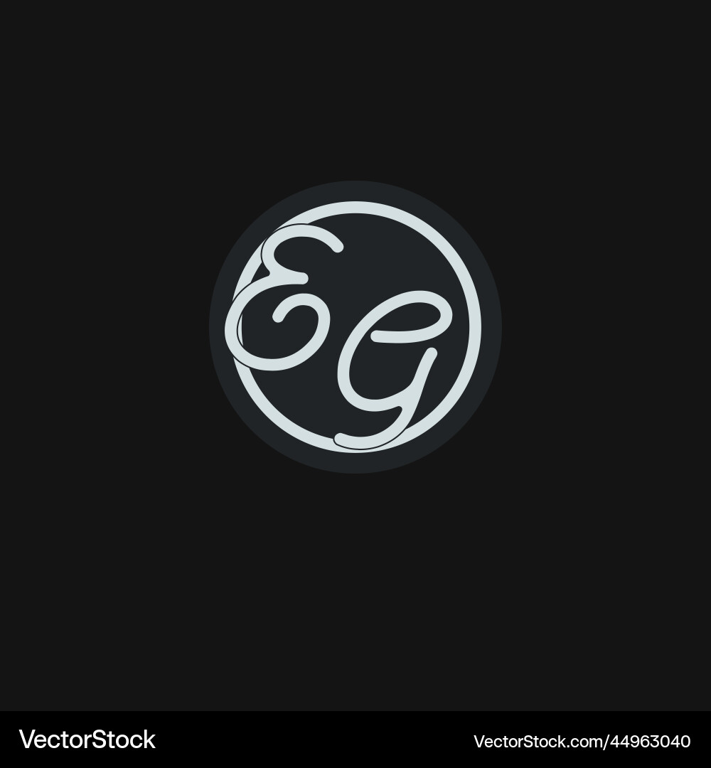 Initials eg logo monogram with simple circle line Vector Image