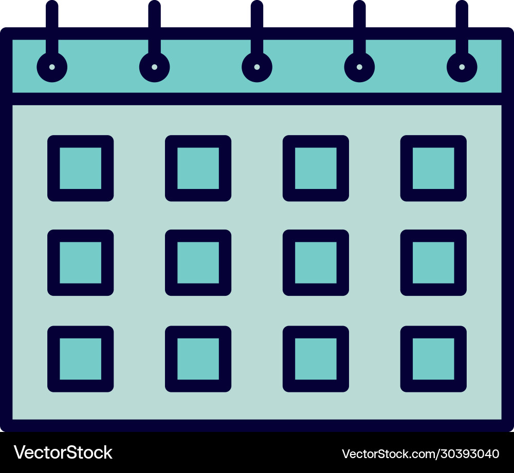 Isolated calendar line and fill style icon Vector Image