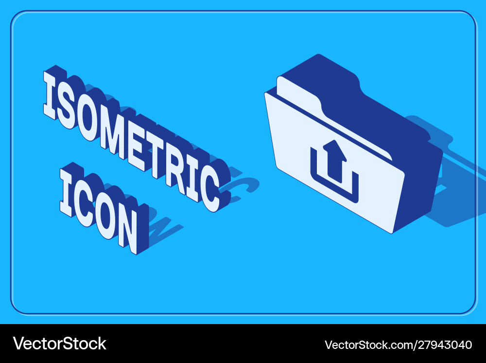 Isometric Folder Upload Icon vector image