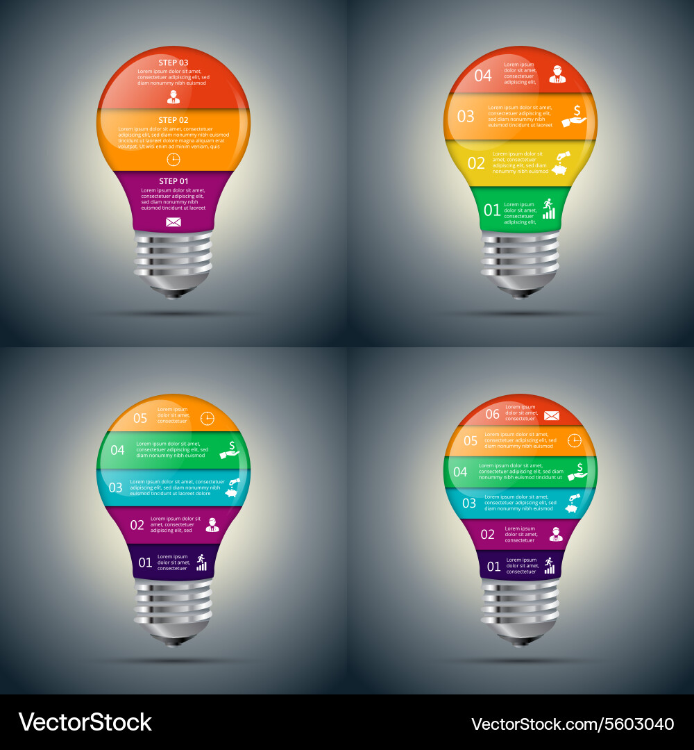 Lightbulb Data & Innovation Set Vector Image