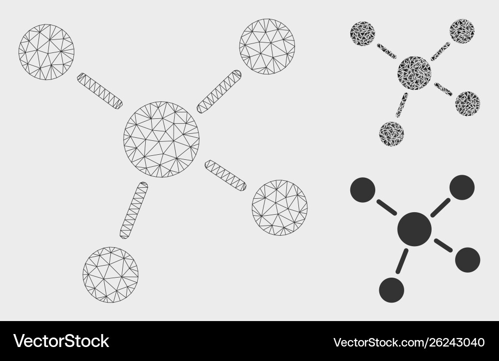 Links mesh 2d model and triangle mosaic Links mesh 2d model and triangle mosaic vector image
