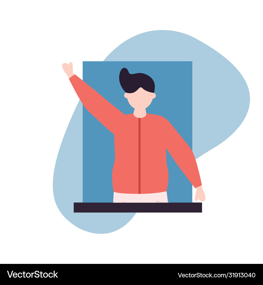 Man avatar at window design Vector Image