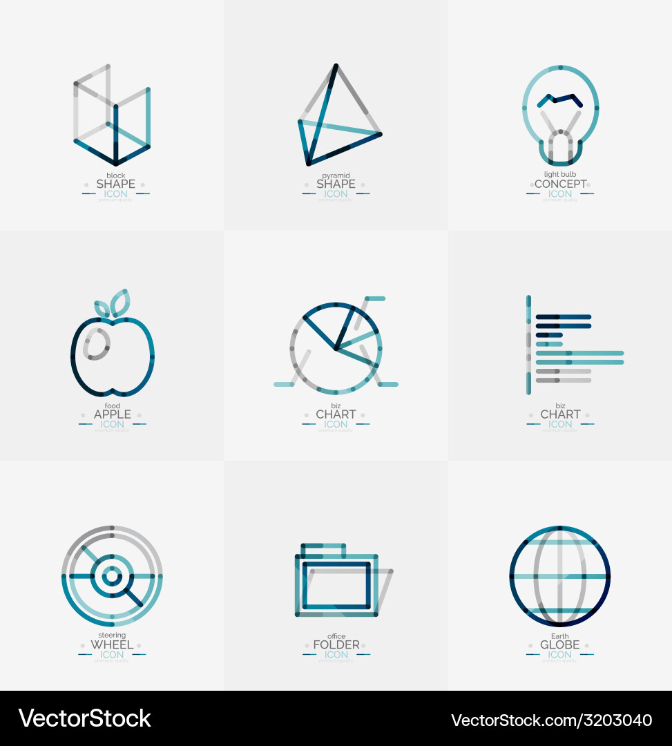 Minimal thin line design web icon set Vector Image