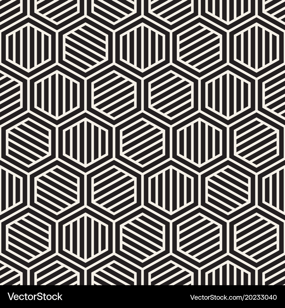 Modern Hexagonal Stripes Pattern Vector Image