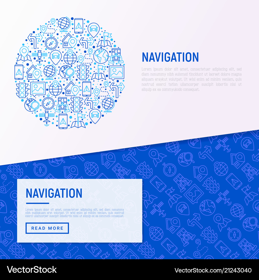 Navigation and direction concept in circle Navigation and direction concept in circle vector image