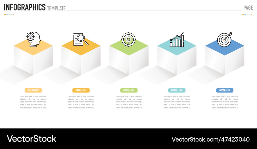 Rectangular or cube isometric infographic Rectangular or cube isometric infographic vector image