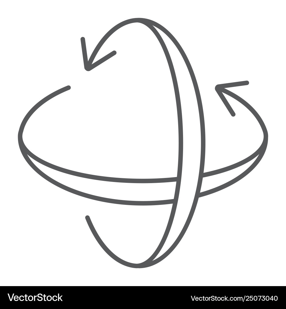 Rotation Axis Thin Line Icon vector image