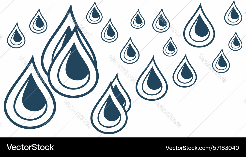 Scattered teardrop rain pattern abstract weather vector image