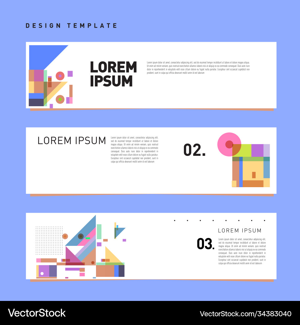 Set abstract banner web design template retro Set abstract banner web design template retro Vector Image