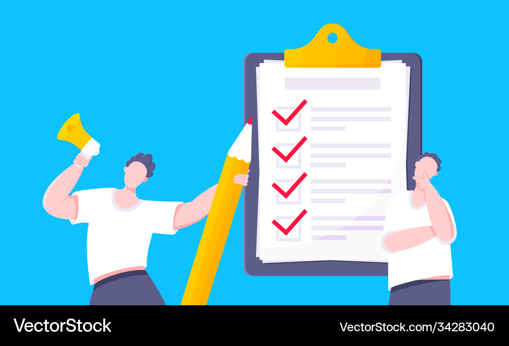 Task done business concept with tiny person Vector Image