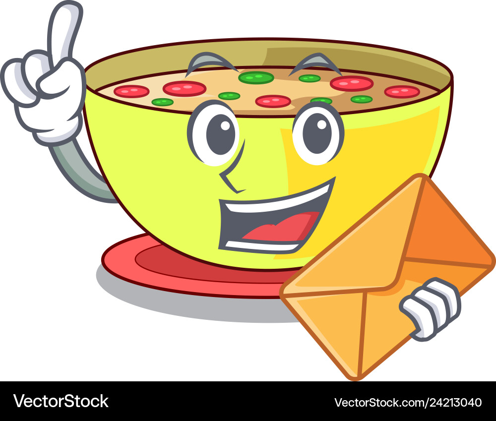 With envelope corn chowder isolated With envelope corn chowder isolated Vector Image