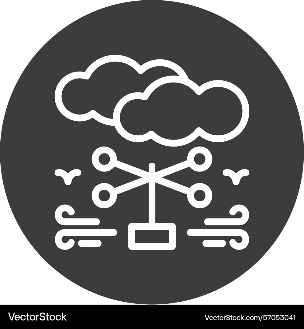 Anemometer line circle style icon design Vector Image