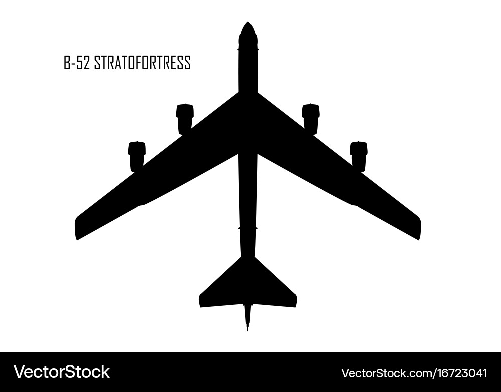 B-52 stratofortress silhouette Royalty Free Vector Image