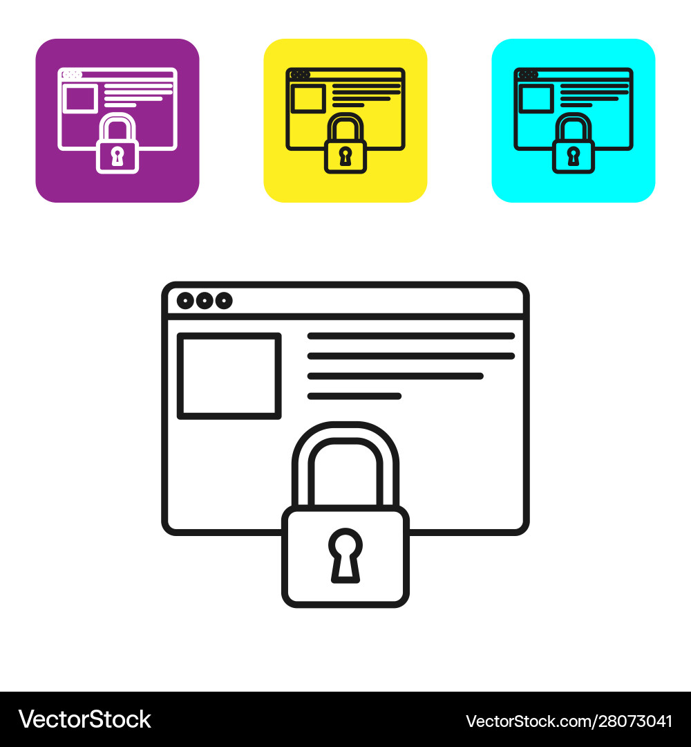 Black line secure your site with https ssl icon Black line secure your site with https ssl icon vector image