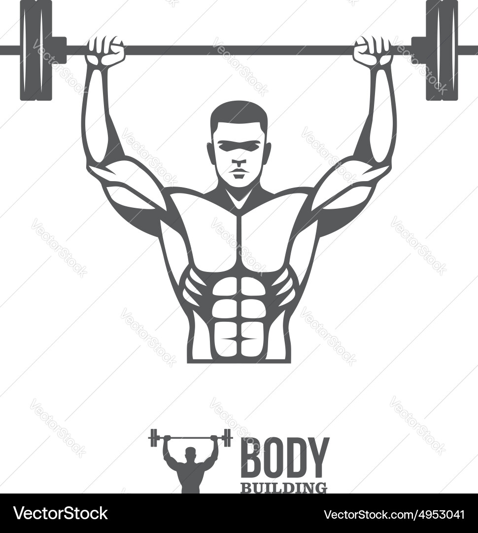 Bodybuilder lifting barbell Royalty Free Vector Image