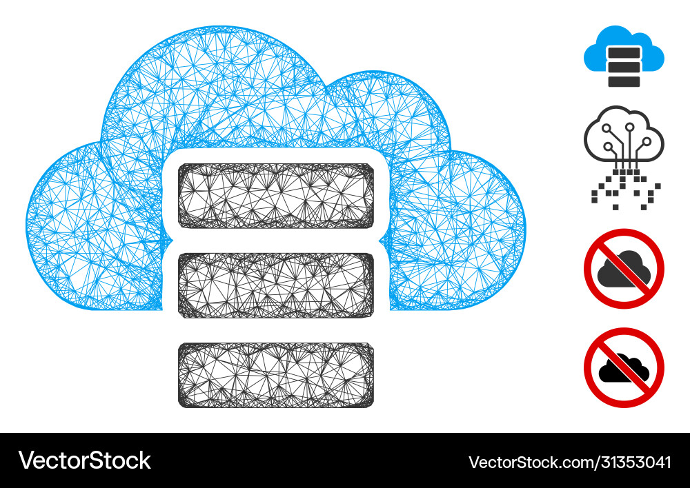 Cloud database web mesh Cloud database web mesh vector image