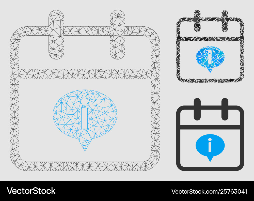 Day information mesh 2d model and triangle Day information mesh 2d model and triangle vector image