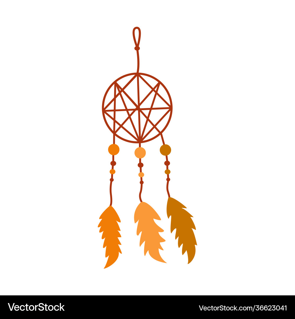 Dreamcatcher with three feathers clipart Dreamcatcher with three feathers clipart vector image