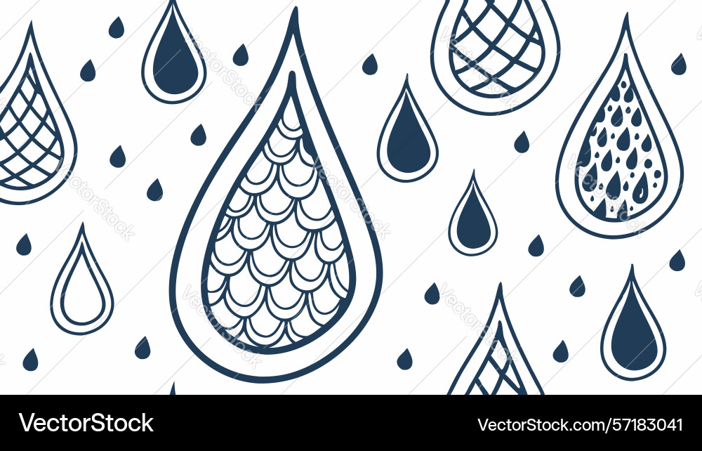 Dynamic raindrops pattern abstract water element vector image