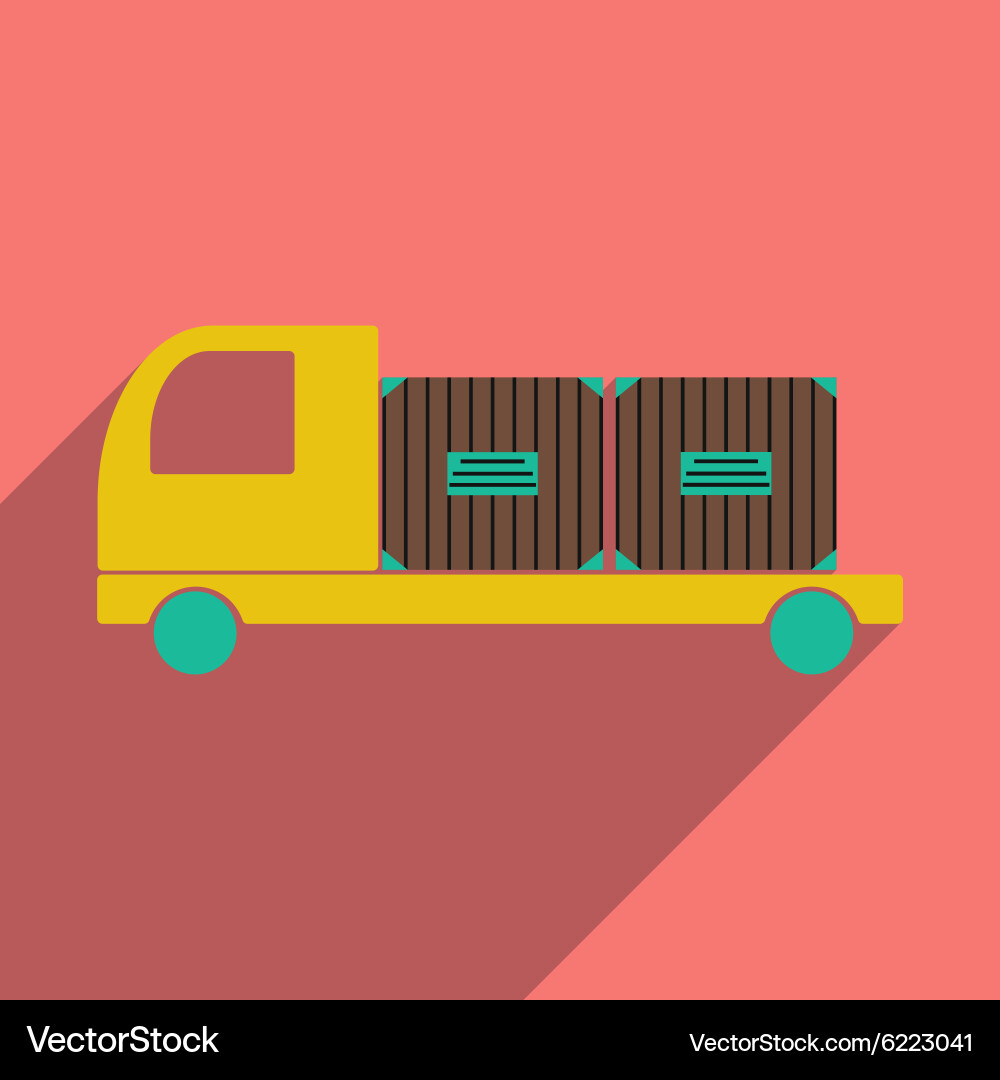 Flat with shadow icon and mobile application car Vector Image