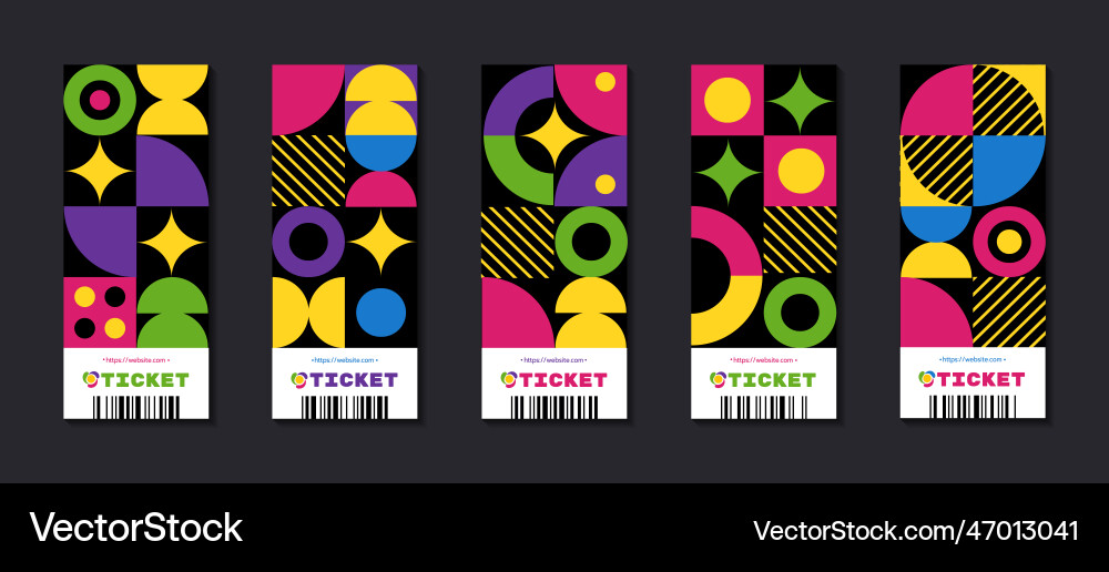 Geometric Shape Tickets abstrakte Musterposten Geometric Shape Tickets abstrakte Musterposten vektorbild
