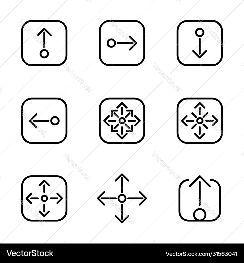 Pfeil-Symbol-Set 7 enthält Pfeilinterfacesentialweb Vektorbild