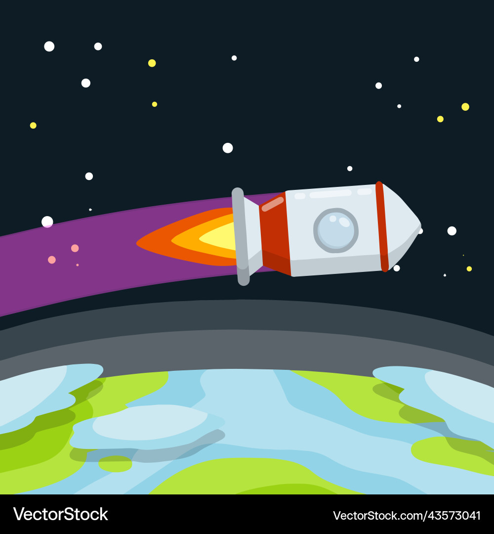 Rocket launch of spaceship Vector Image