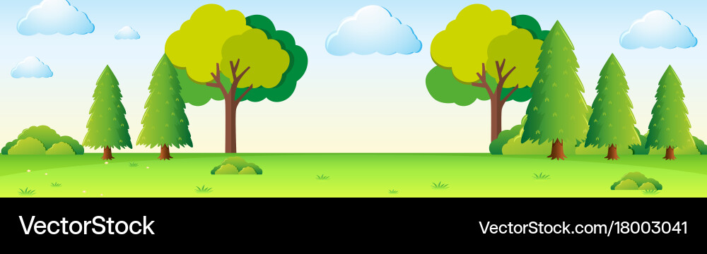 Scene with trees in the field Vector Image