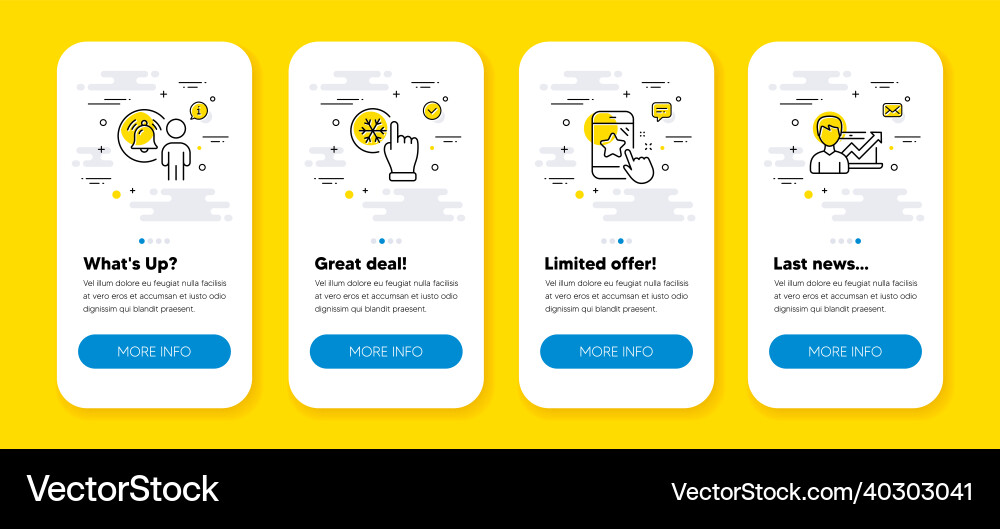 Set of freezing click user notification Set of freezing click user notification Vector Image