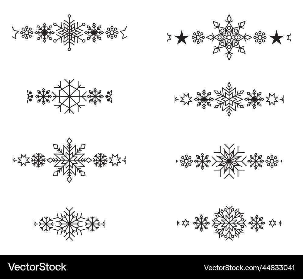 Snowflake border element winter Snowflake border element winter vector image