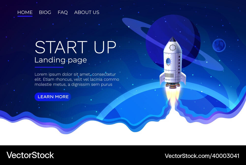 Start up idea landing page screen development Start up idea landing page screen development vector image