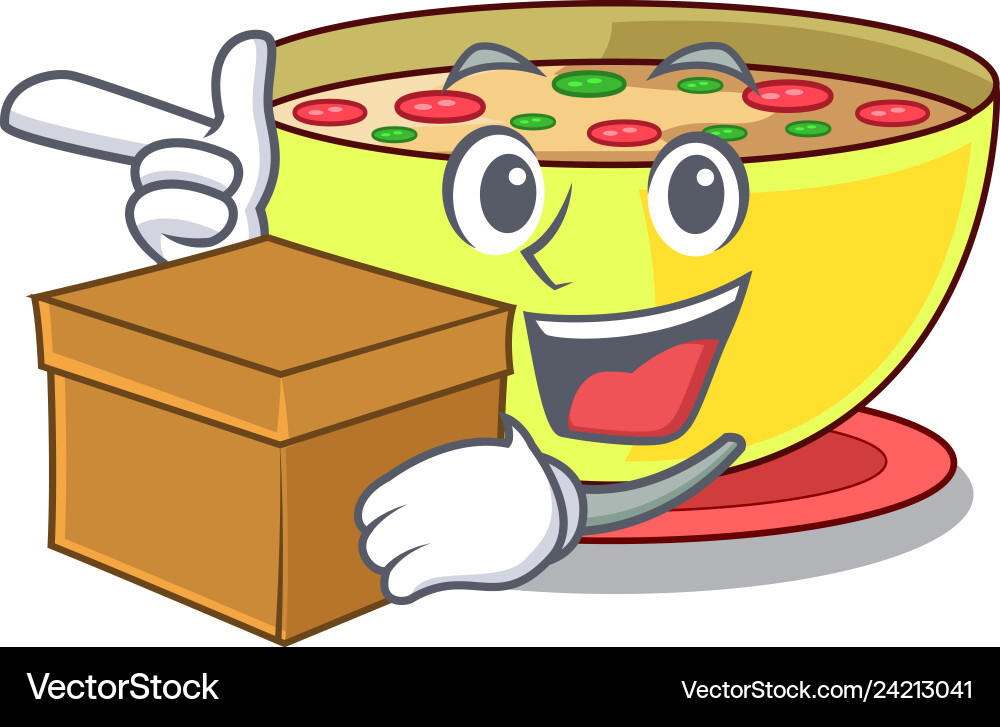 With box corn chowder isolated the character With box corn chowder isolated the character vector image