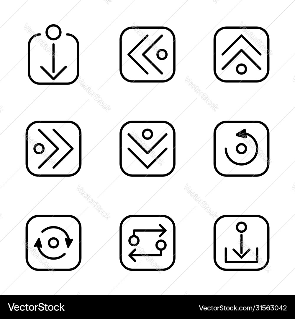 Arrow icon set 5 include arrowinterfaceesentialweb Arrow icon set 5 include arrowinterfaceesentialweb Vector Image