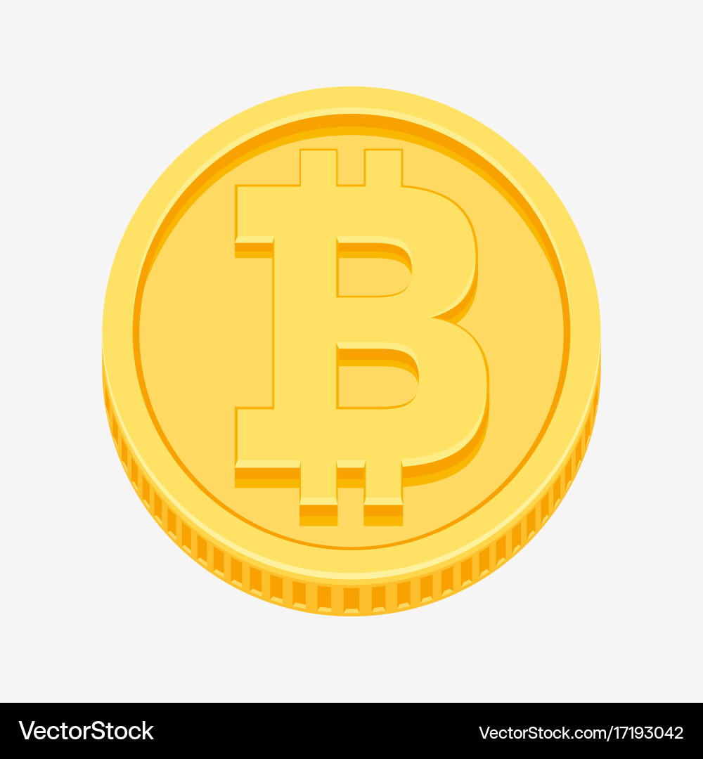 Bitcoin on Gold Coin – Royalty-Free Vector | VectorStock