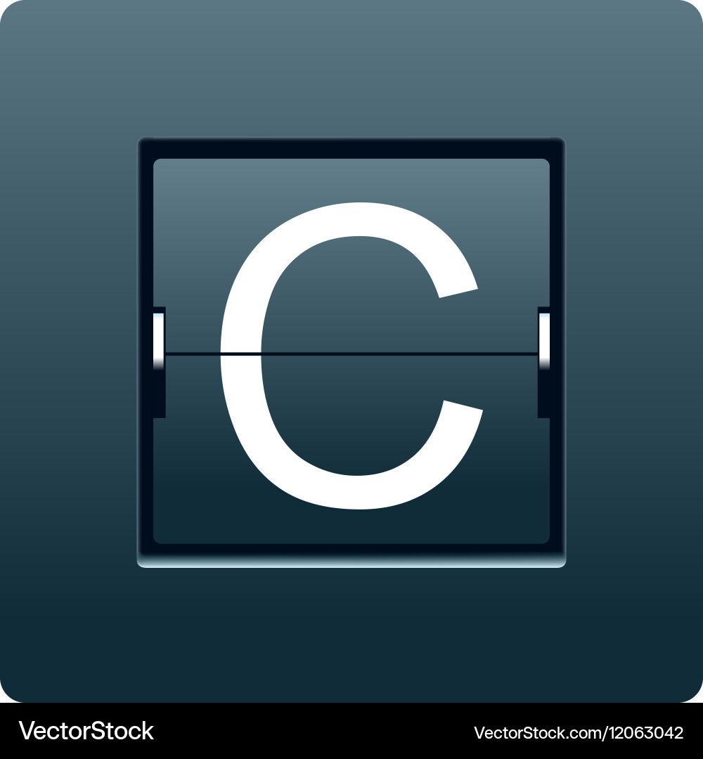 Buchstaben c aus mechanischem Scoreboard Vektorbild