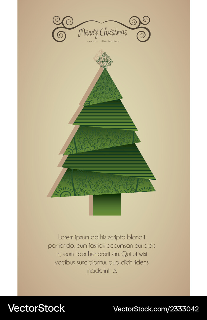 Christmas tree made with patterns vector image