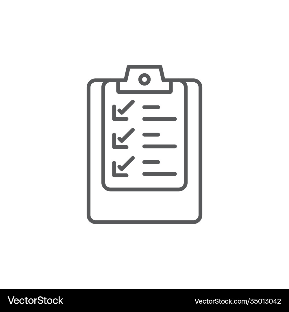 Clipboard checklist or document icon color line Clipboard checklist or document icon color line vector image