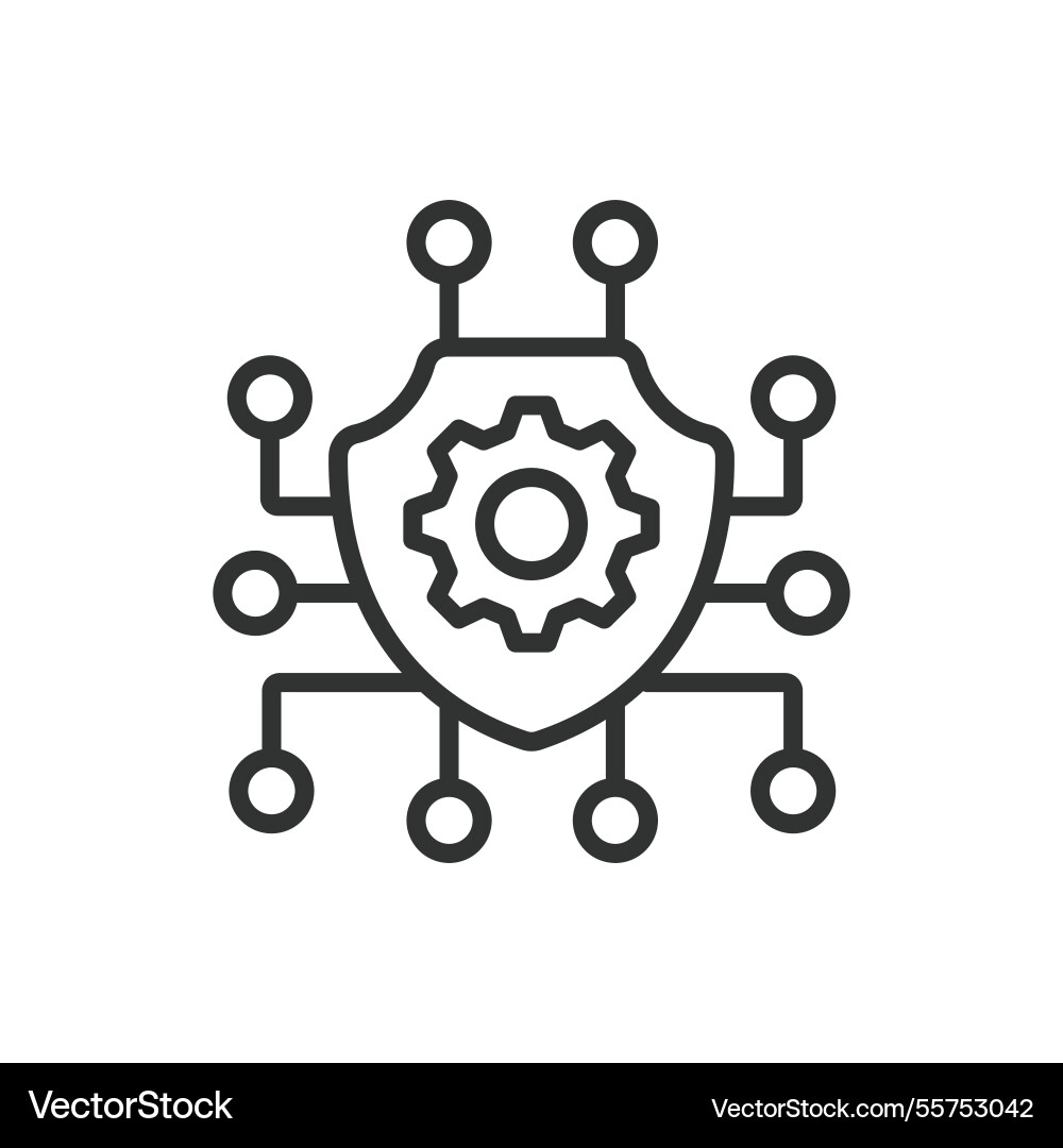 Cybersecurity icon in line design Cybersecurity icon in line design Vector Image
