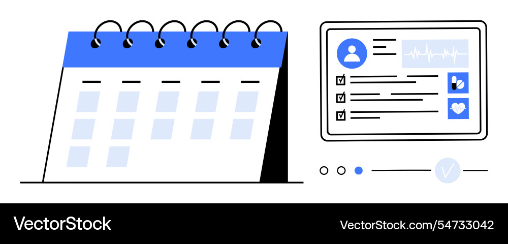 Digital calendar and health information display Digital calendar and health information display vector image