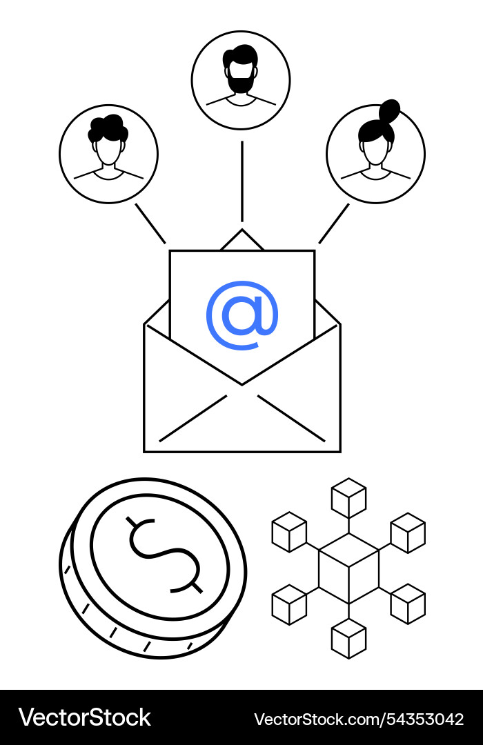 Digital communication and networking Digital communication and networking Vector Image