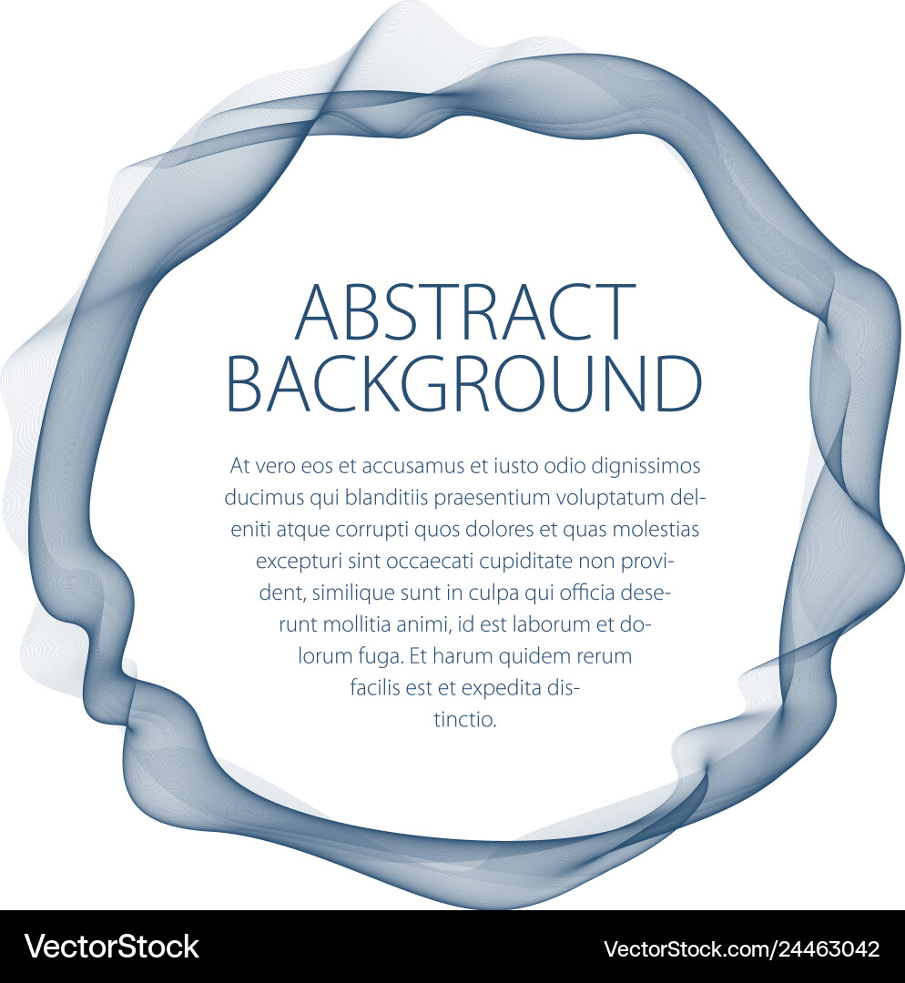 Flowing smooth linear frame in a shape of circle Vector Image