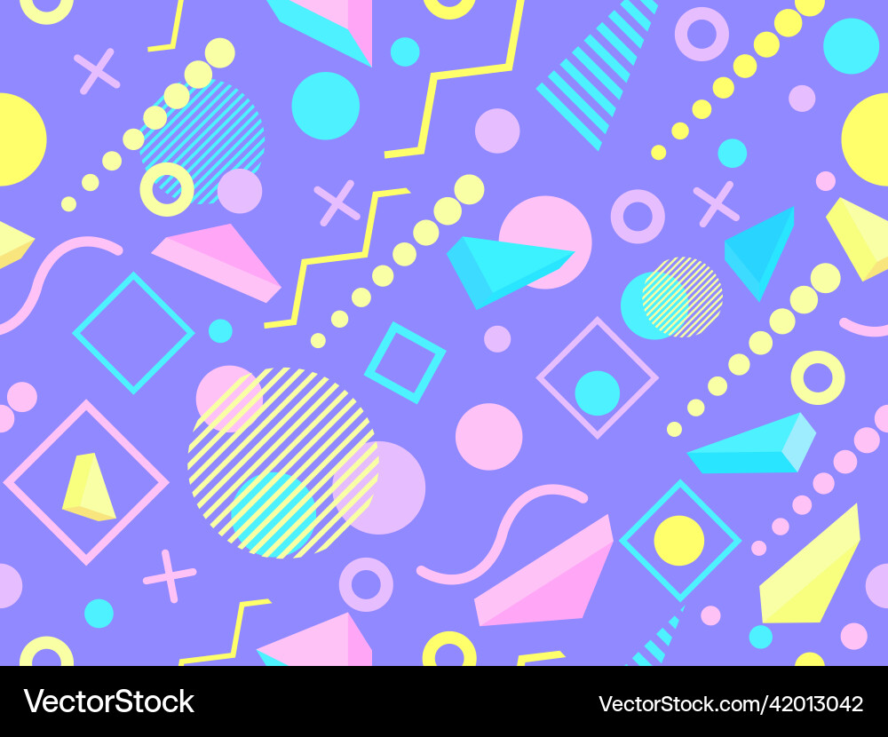 Geometric seamless pattern in 80s memphis style Vector Image