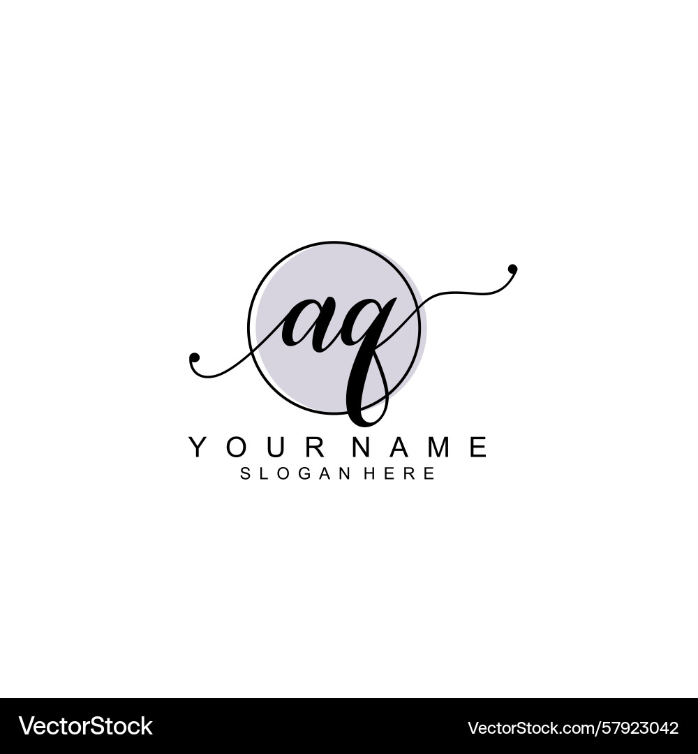 Handwriting logo concepts with initial aq Vector Image
