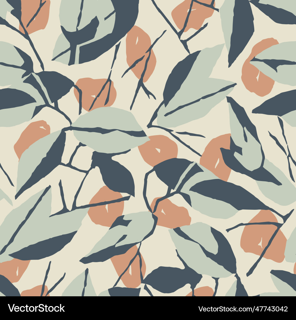 Leaf and branches seamless pattern Leaf and branches seamless pattern vector image