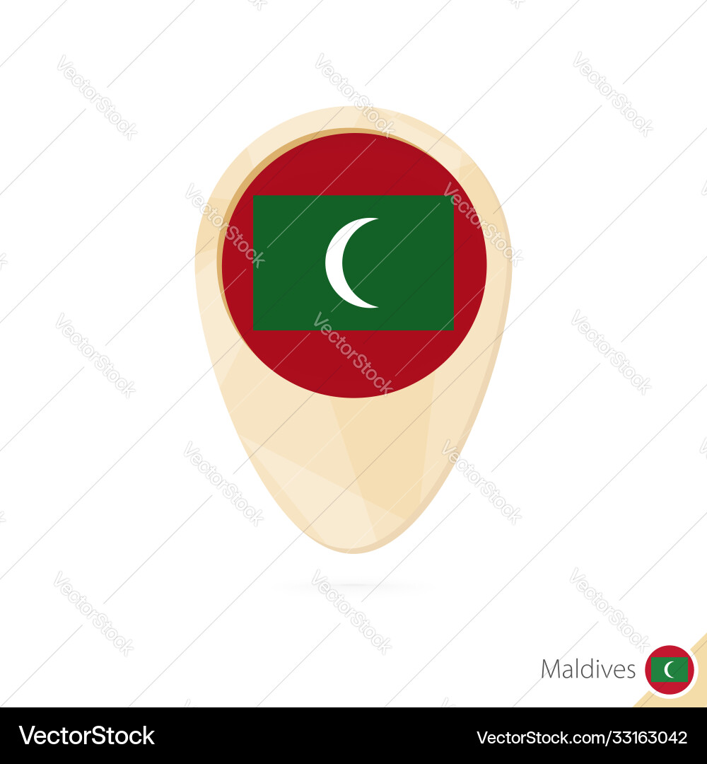 Map pointer with flag maldives orange abstract Map pointer with flag maldives orange abstract vector image