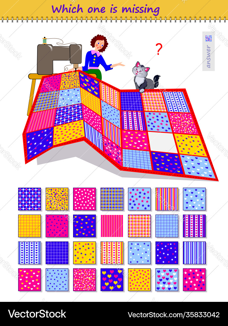 Pattern Recognition Puzzle Game Vector Image
